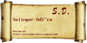 Selinger Dóra névjegykártya