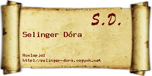 Selinger Dóra névjegykártya
